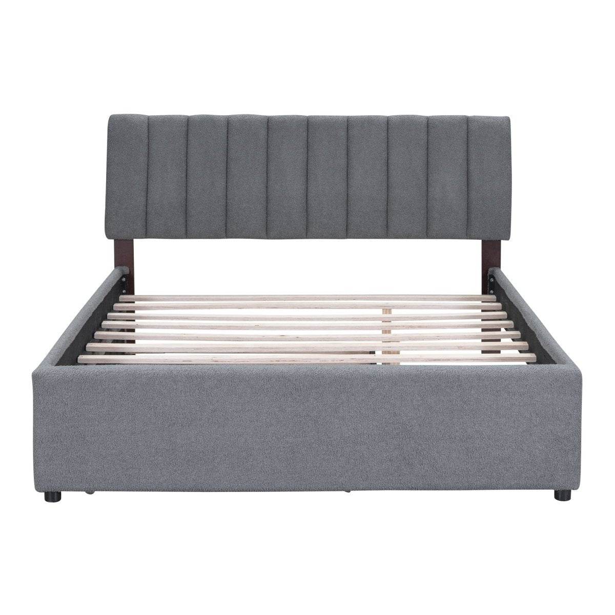 Teddy Fleece Upholstered Platform Bed With Trundle - Sleep Galleria