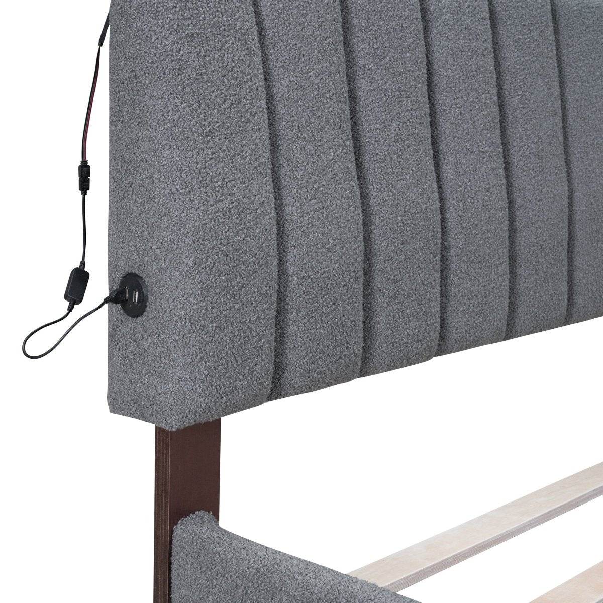 Teddy Fleece Upholstered Platform Bed With Trundle - Sleep Galleria