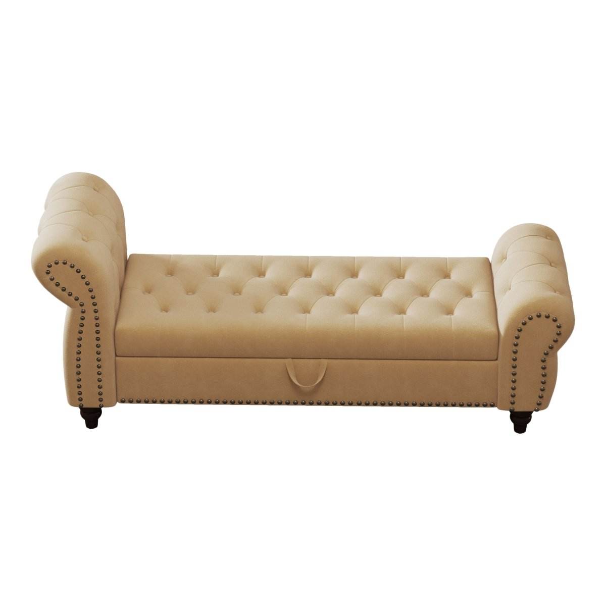 Tufted Velvet Bed Bench With Storage and Recliner - Sleep Galleria