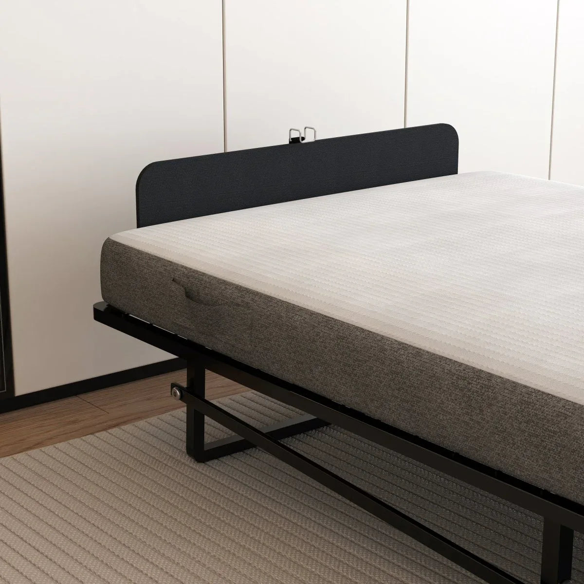 Twin Folding Metal Bed Frame With High Density Foam Mattress - Omega Lifestyles