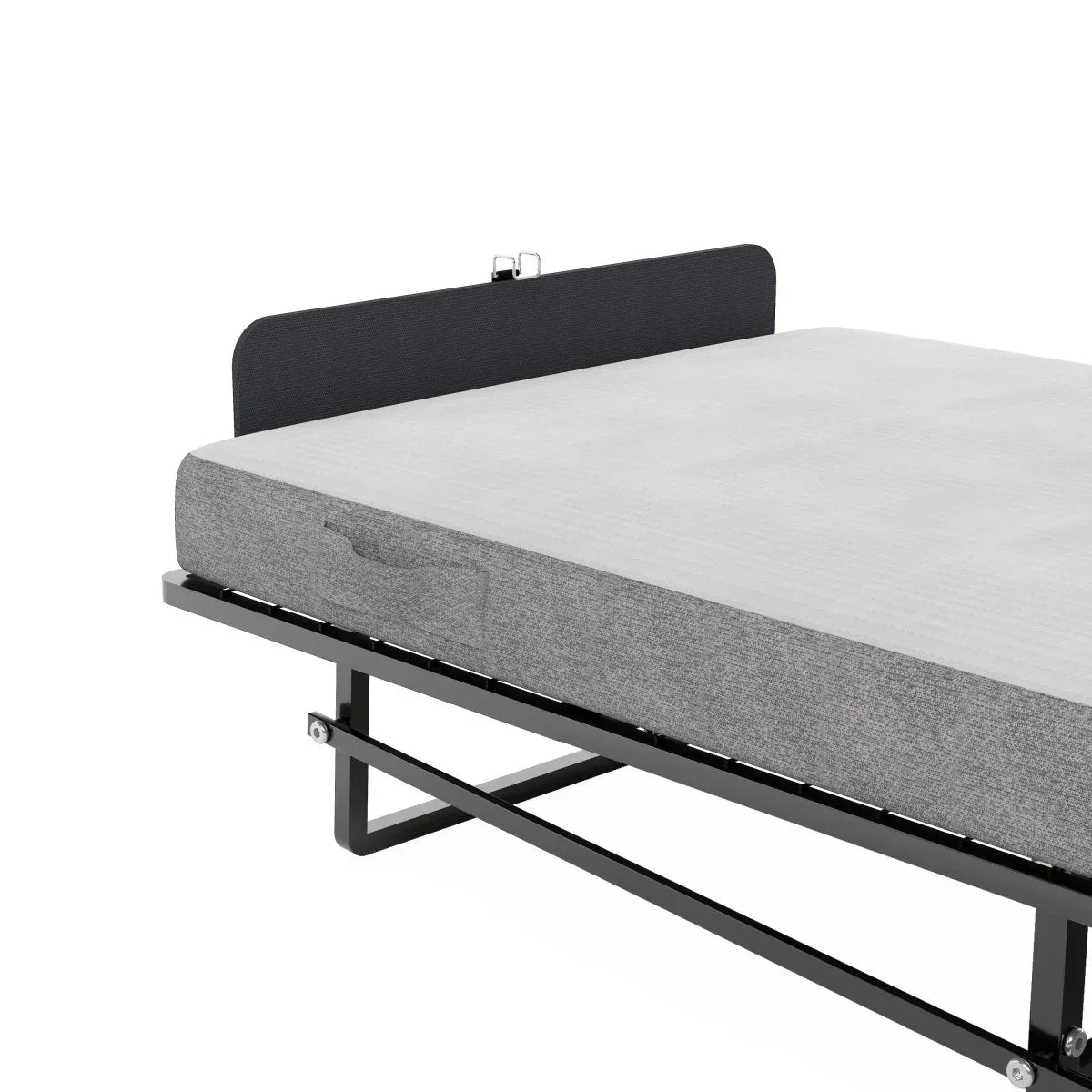 Twin Folding Metal Bed Frame With High Density Foam Mattress - Omega Lifestyles