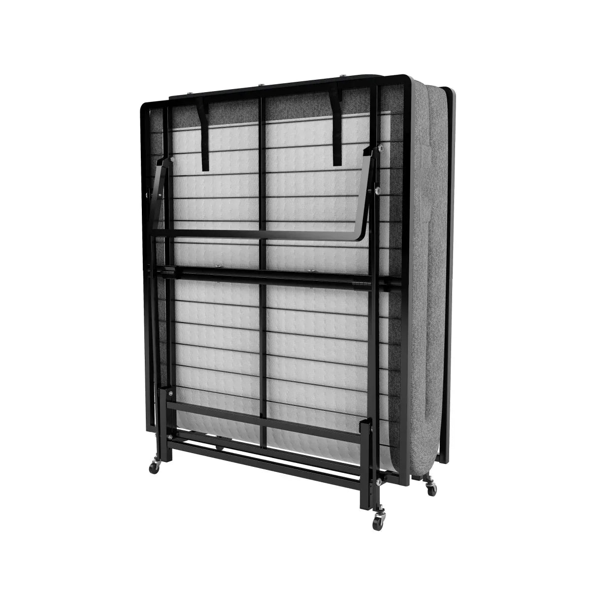 Twin Folding Metal Bed Frame With High Density Foam Mattress - Omega Lifestyles