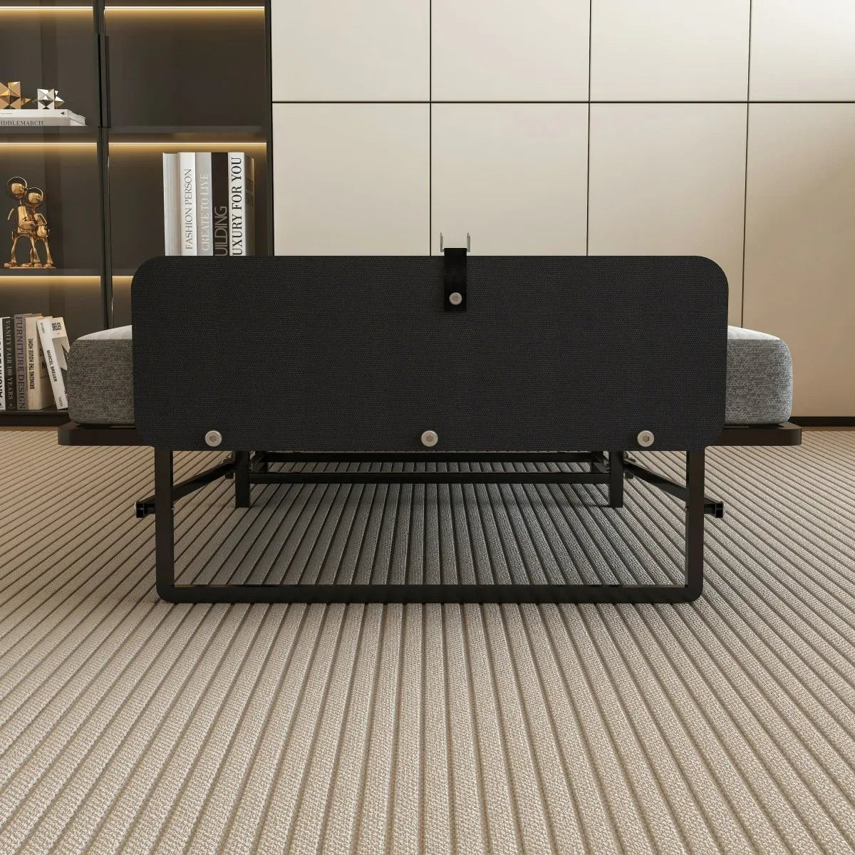 Twin Folding Metal Bed Frame With High Density Foam Mattress - Omega Lifestyles