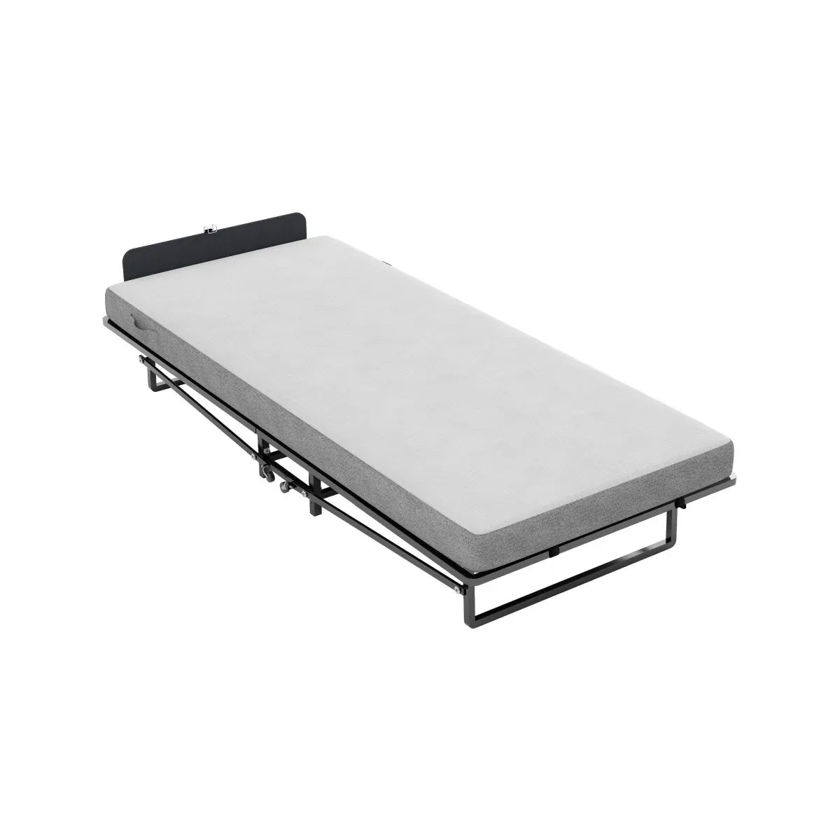 Twin Folding Metal Bed Frame With High Density Foam Mattress - Omega Lifestyles