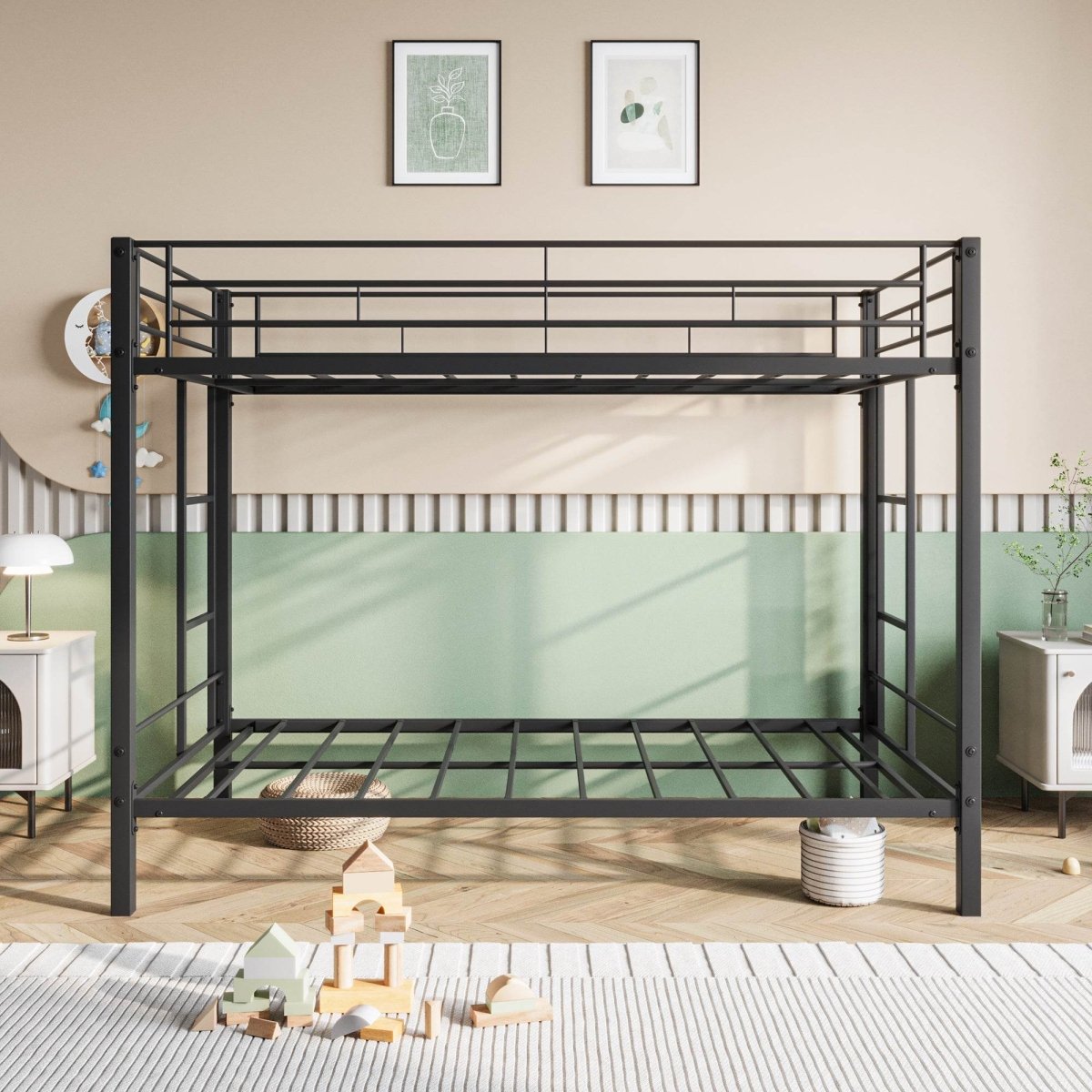 Twin Metal Bunk Bed Frame With Slatted Support - Restanew - Omega Lifestyles