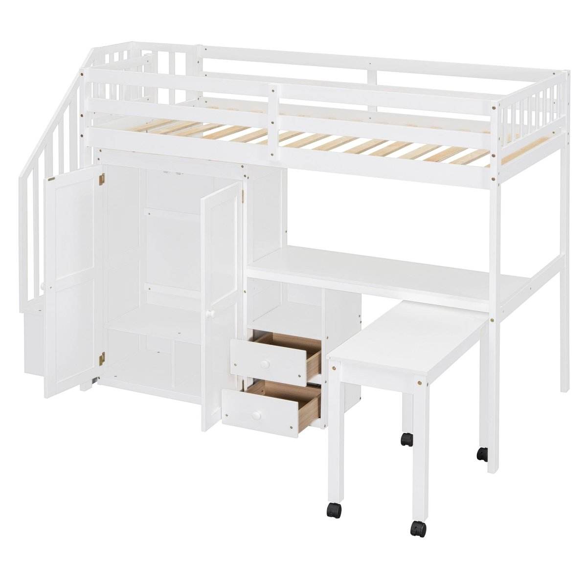Twin Multifunctional Loft Bed With Storage Desk Drawers - Sleep Galleria