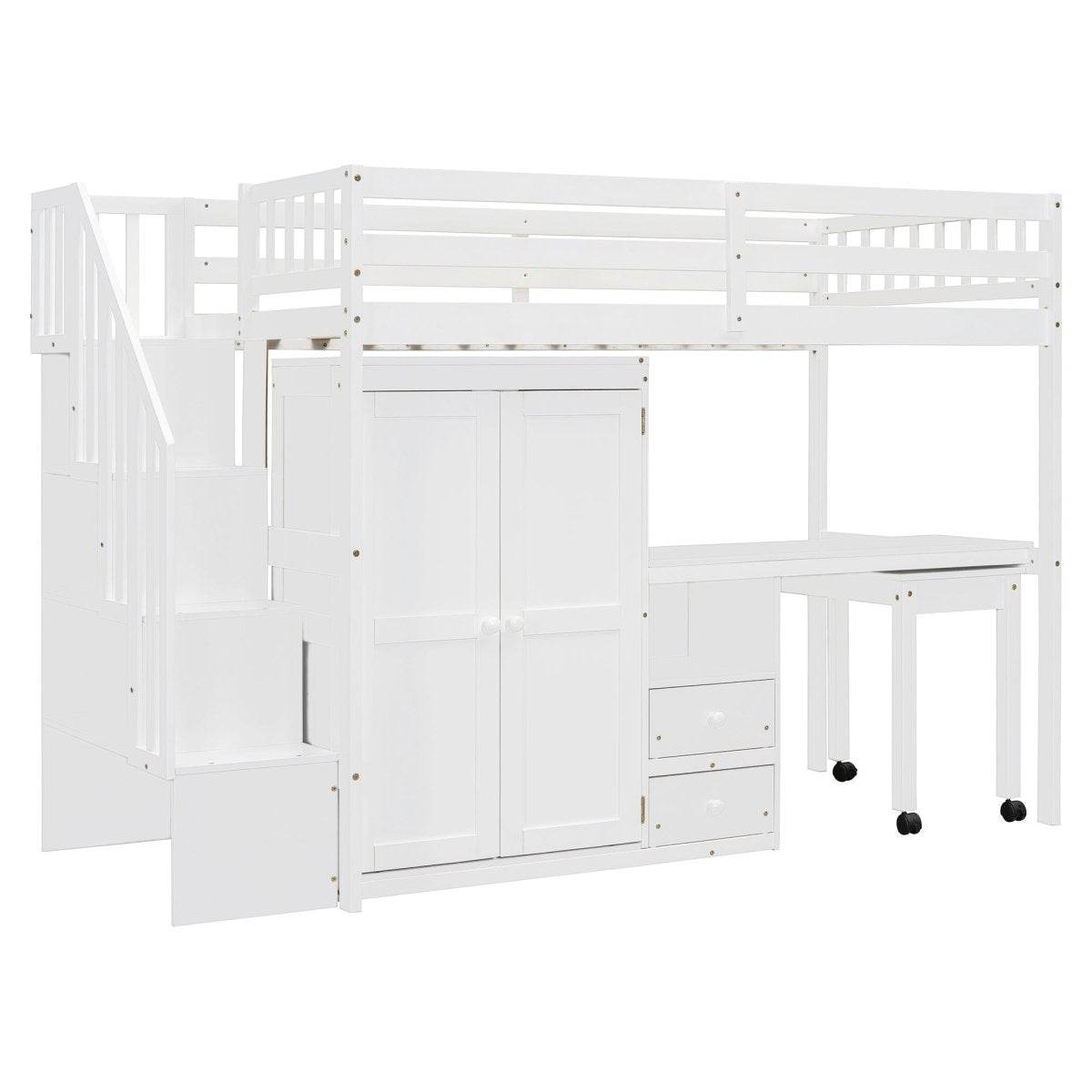 Twin Multifunctional Loft Bed With Storage Desk Drawers - Sleep Galleria