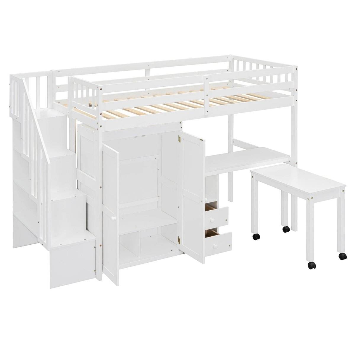 Twin Multifunctional Loft Bed With Storage Desk Drawers - Sleep Galleria