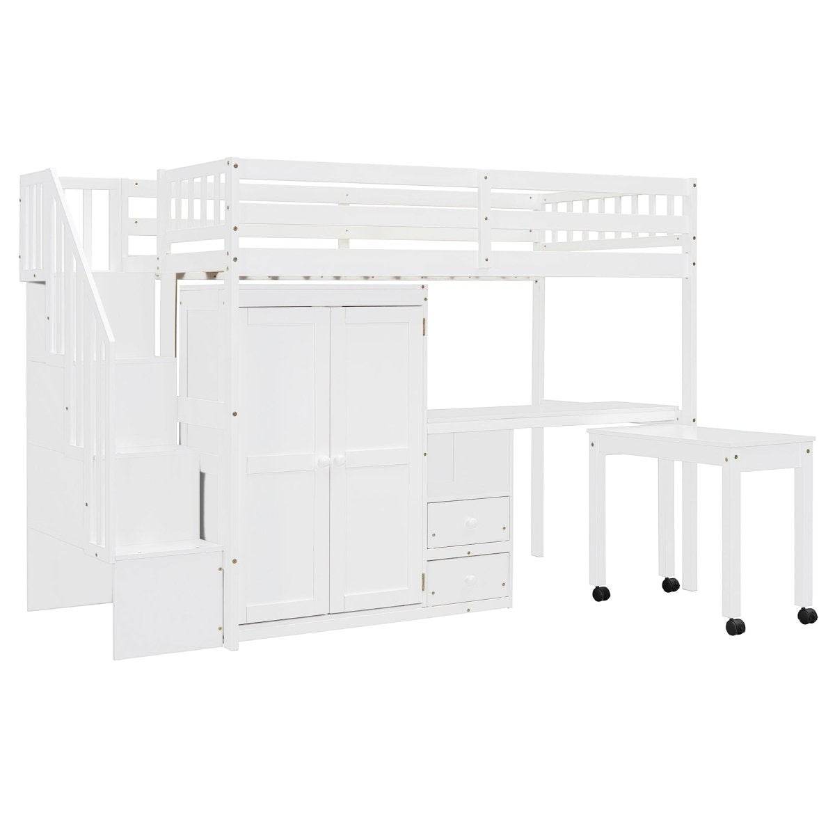Twin Multifunctional Loft Bed With Storage Desk Drawers - Sleep Galleria