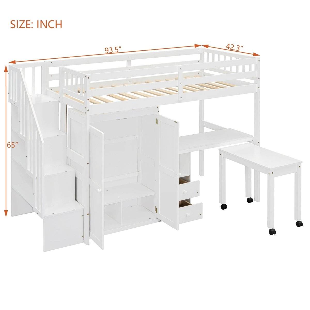 Twin Multifunctional Loft Bed With Storage Desk Drawers - Sleep Galleria