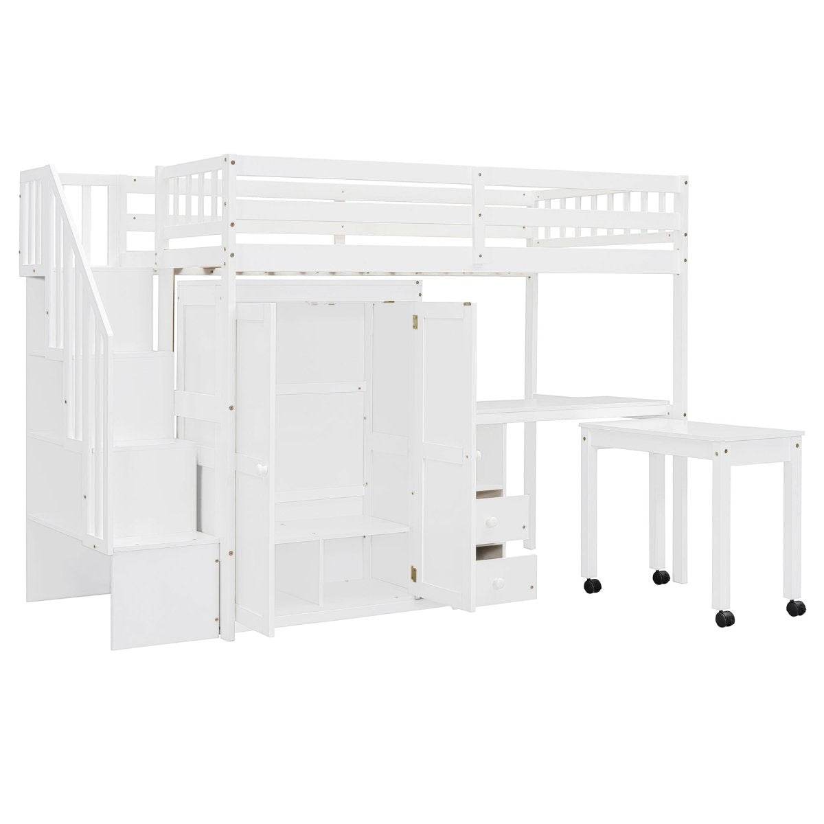 Twin Multifunctional Loft Bed With Storage Desk Drawers - Sleep Galleria