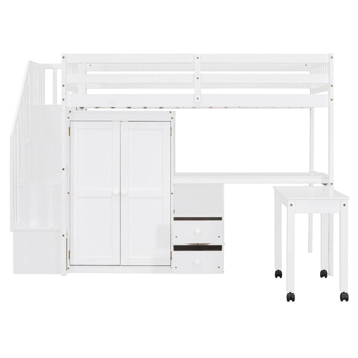 Twin Multifunctional Loft Bed With Storage Desk Drawers - Sleep Galleria