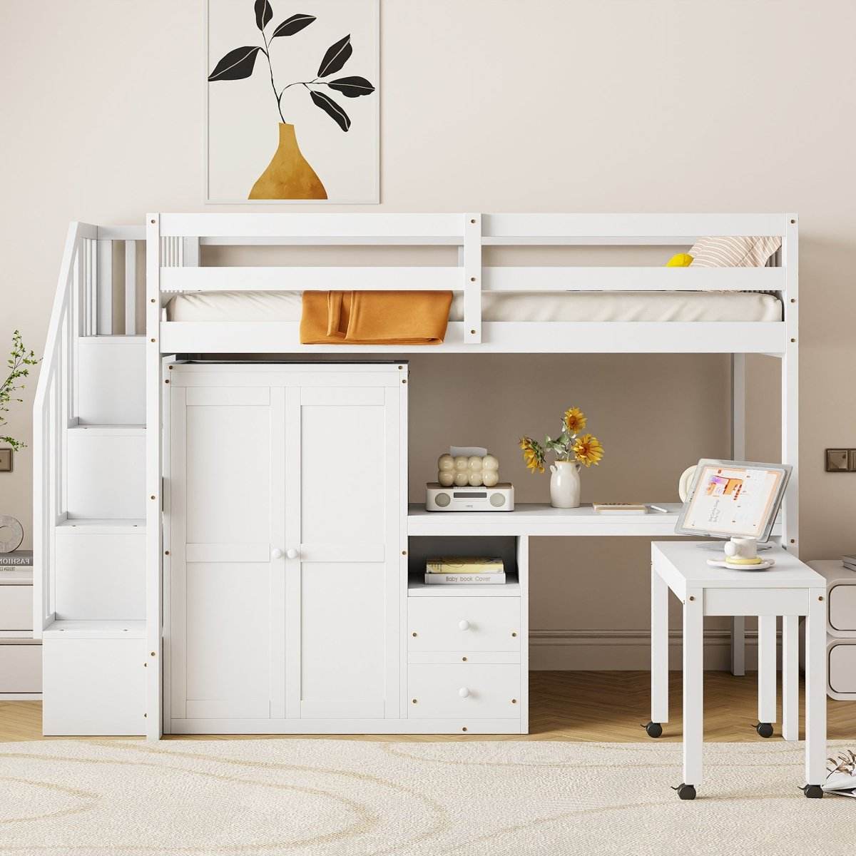 Twin Multifunctional Loft Bed With Storage Desk Drawers - Sleep Galleria