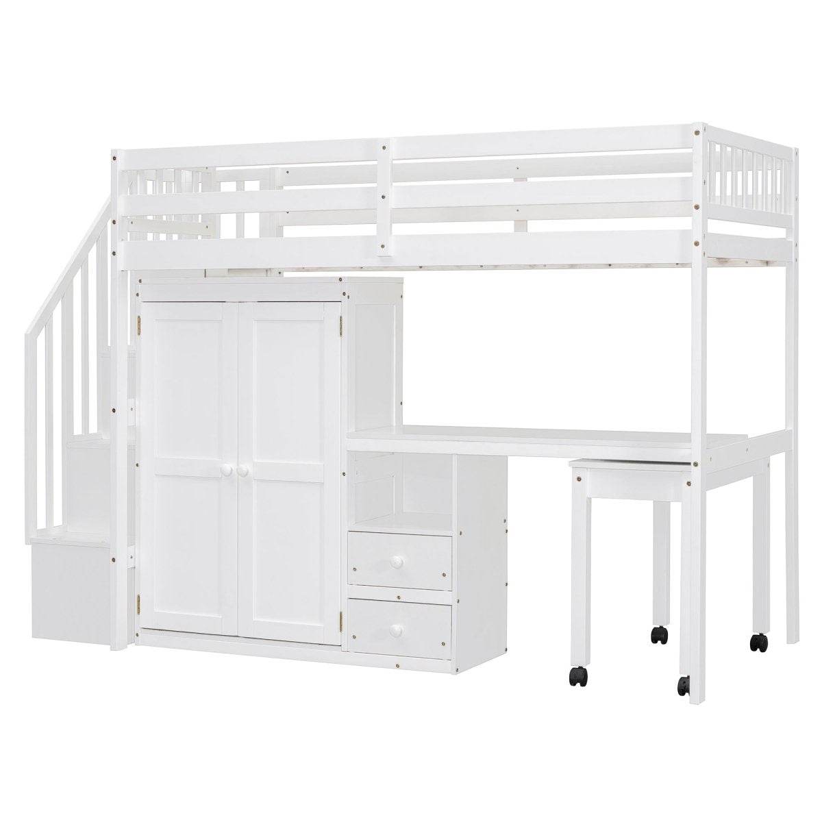 Twin Multifunctional Loft Bed With Storage Desk Drawers - Sleep Galleria
