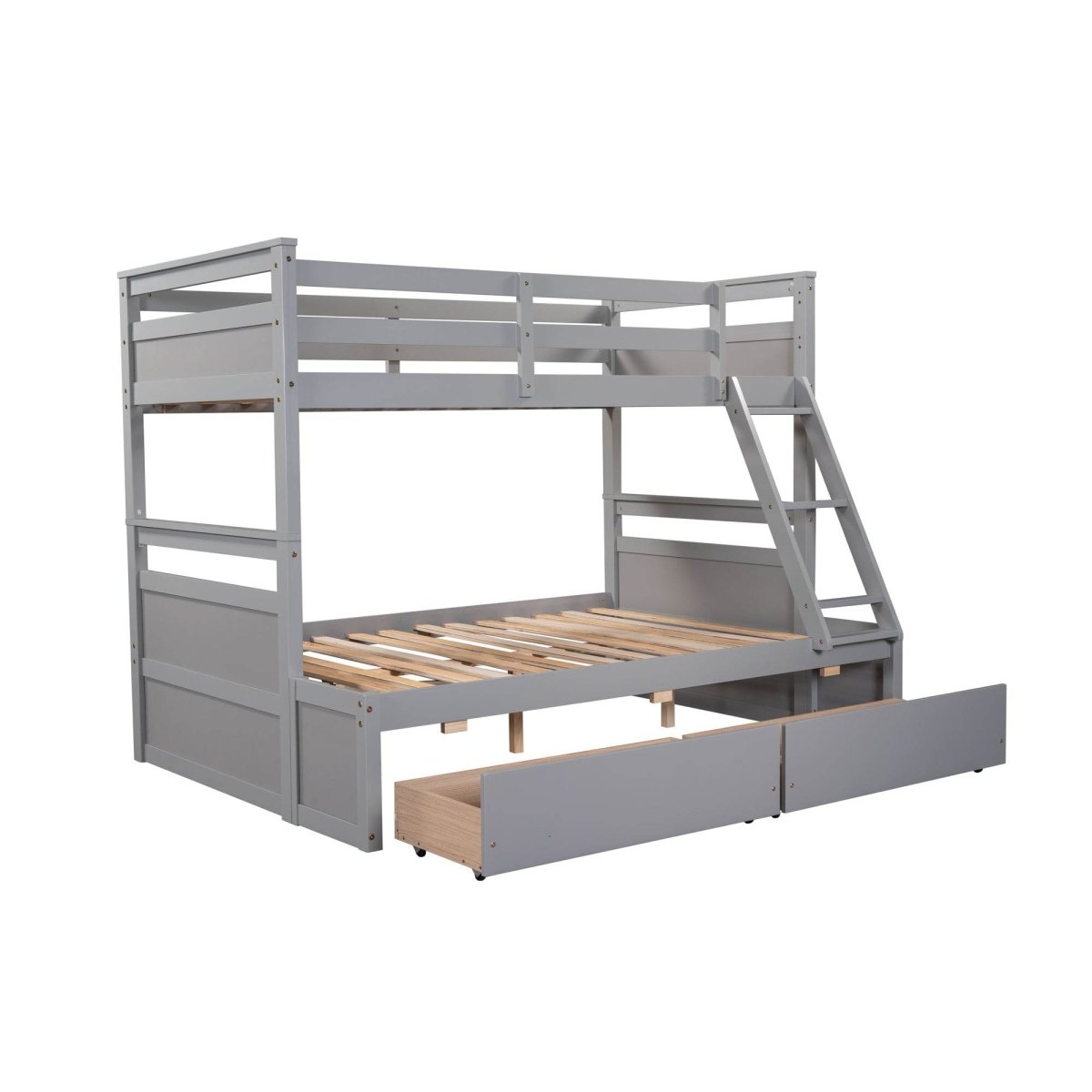 Twin - Over - Full Solid Wood Storage Bunk Bed - Restanew - Omega Lifestyles