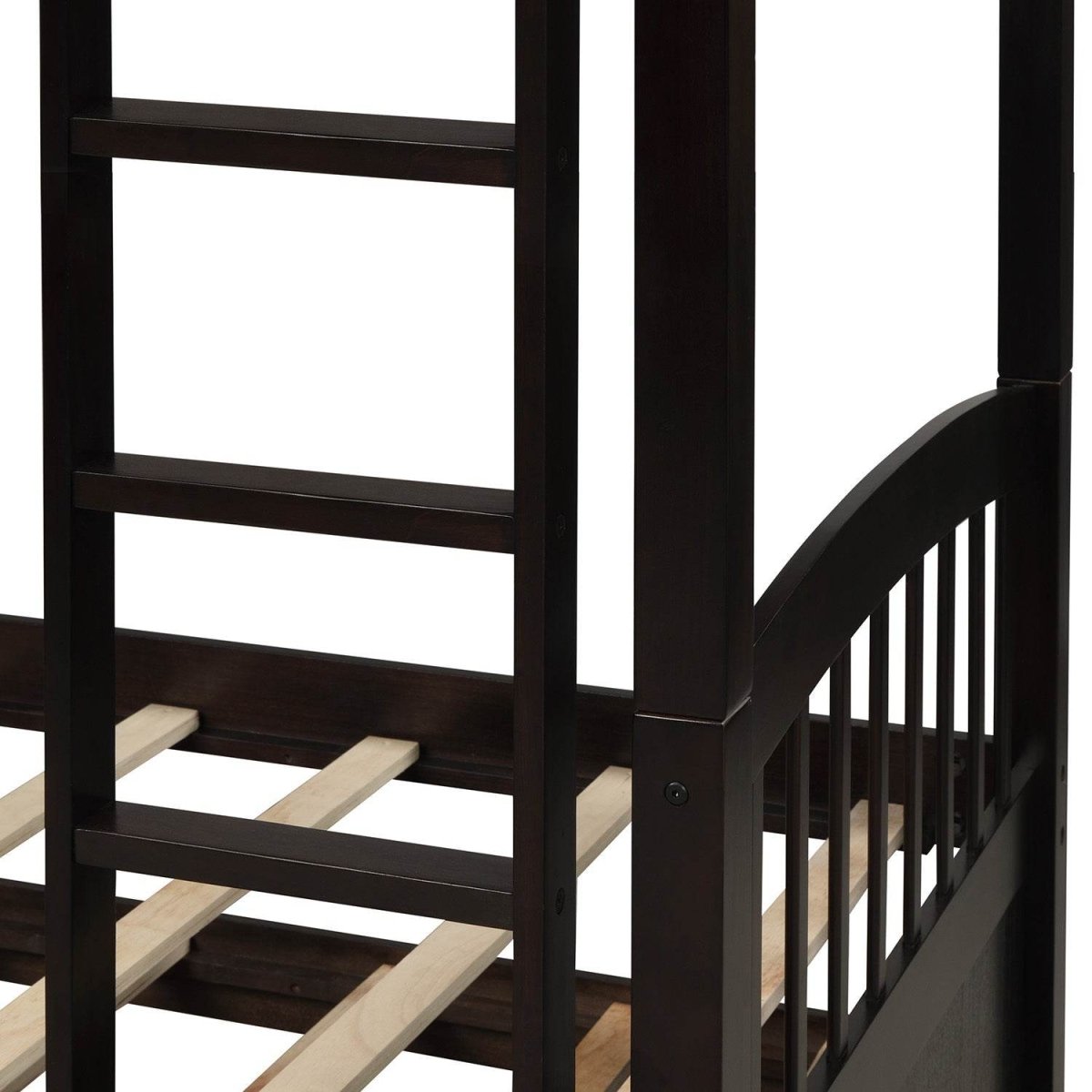 Twin - Over - Twin Solid Wood Espresso Bunk Bed With Trundle - Restanew - Omega Lifestyles