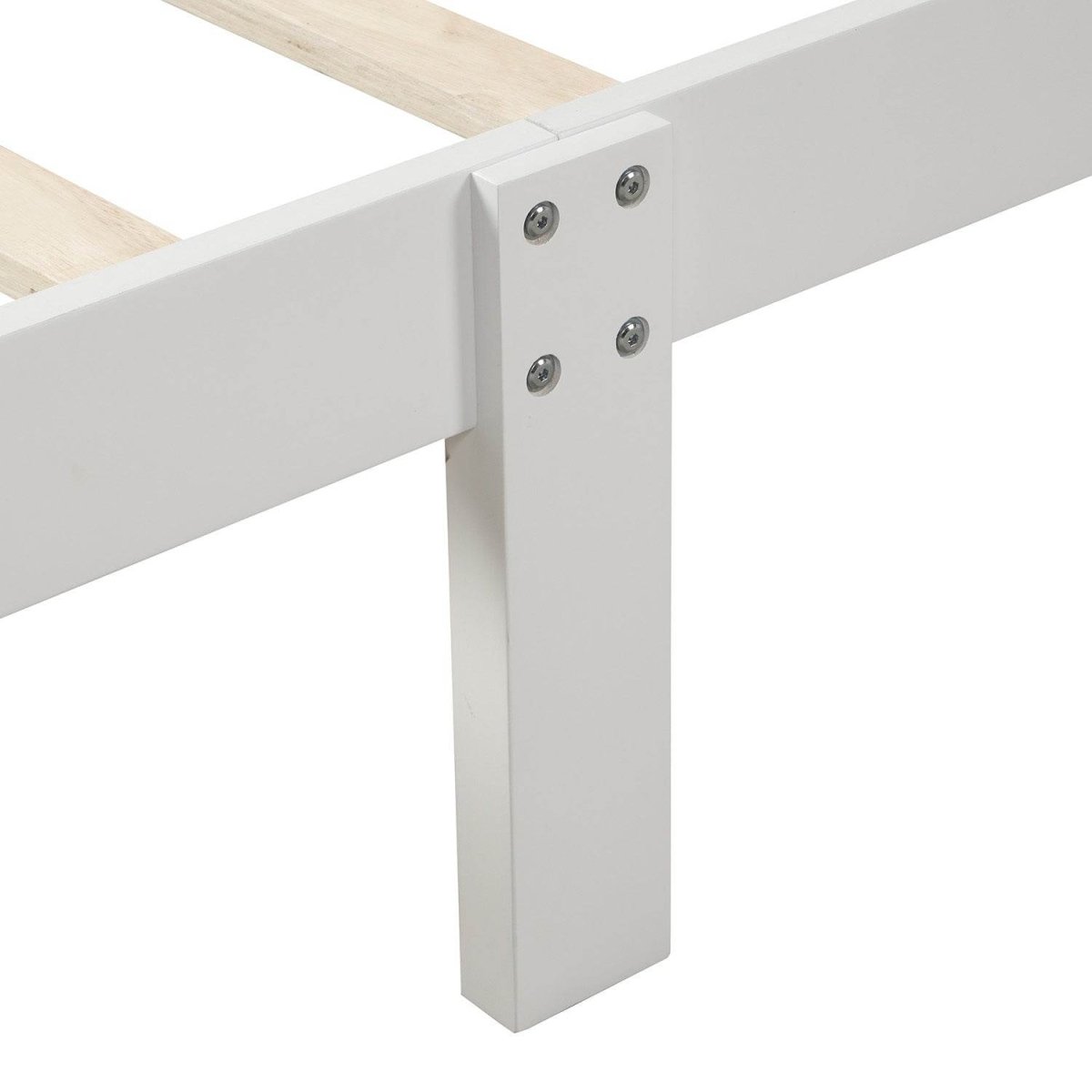 Twin Solid Wood Minimalist Platform Bed Frame With Headboard - Restanew - Omega Lifestyles