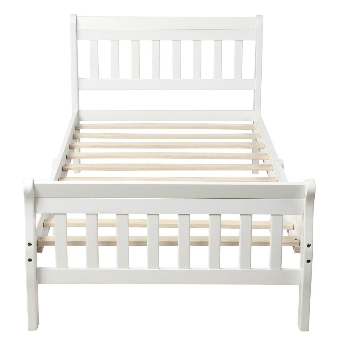Twin Solid Wood Minimalist Platform Bed Frame With Headboard - Restanew - Omega Lifestyles