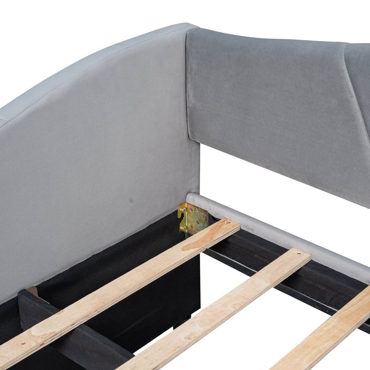 Upholstered Twin Daybed With Trundle And Wood Slats - Sleep Galleria