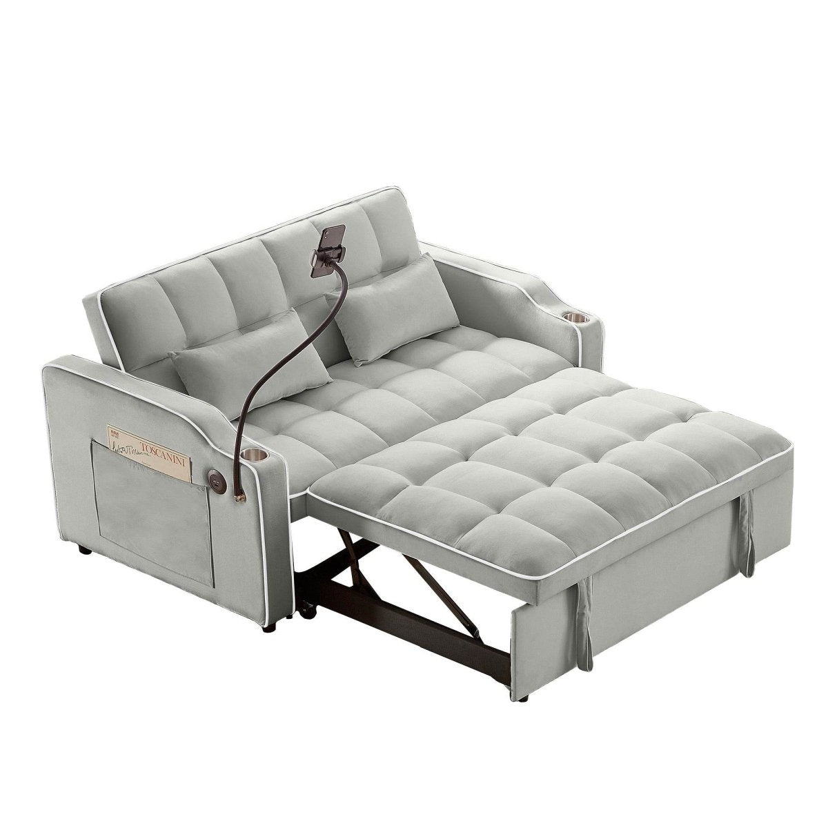 Versatile Convertible Velvet Sleeper Sofa Bed Recliner - Restanew - Omega Lifestyles