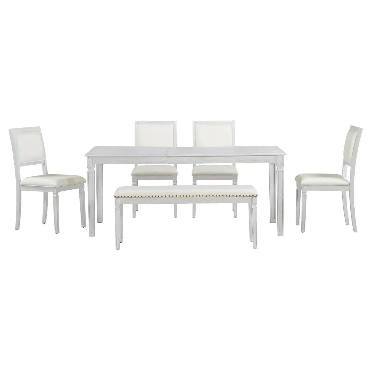 Vintage Extendable Rustic Farmhouse Dining Table Set - Omega Lifestyles