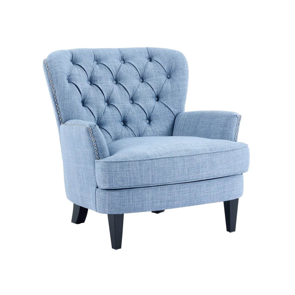 Vintage-Inspired Tufted Nailhead Trim Accent Chair - Sleep Galleria