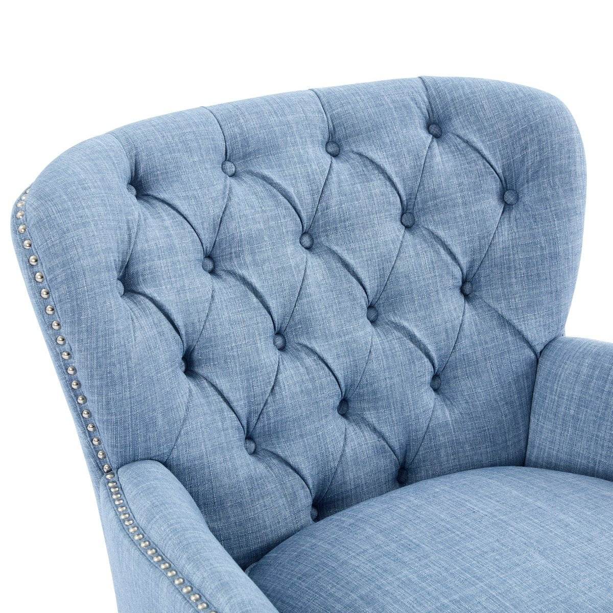 Vintage-Inspired Tufted Nailhead Trim Accent Chair - Sleep Galleria