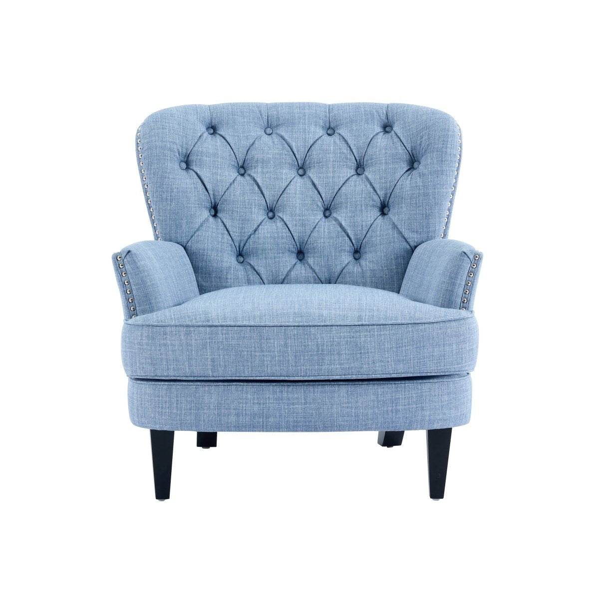 Vintage-Inspired Tufted Nailhead Trim Accent Chair - Sleep Galleria