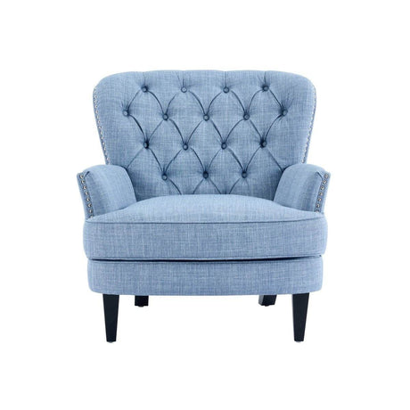 Vintage-Inspired Tufted Nailhead Trim Accent Chair - Sleep Galleria