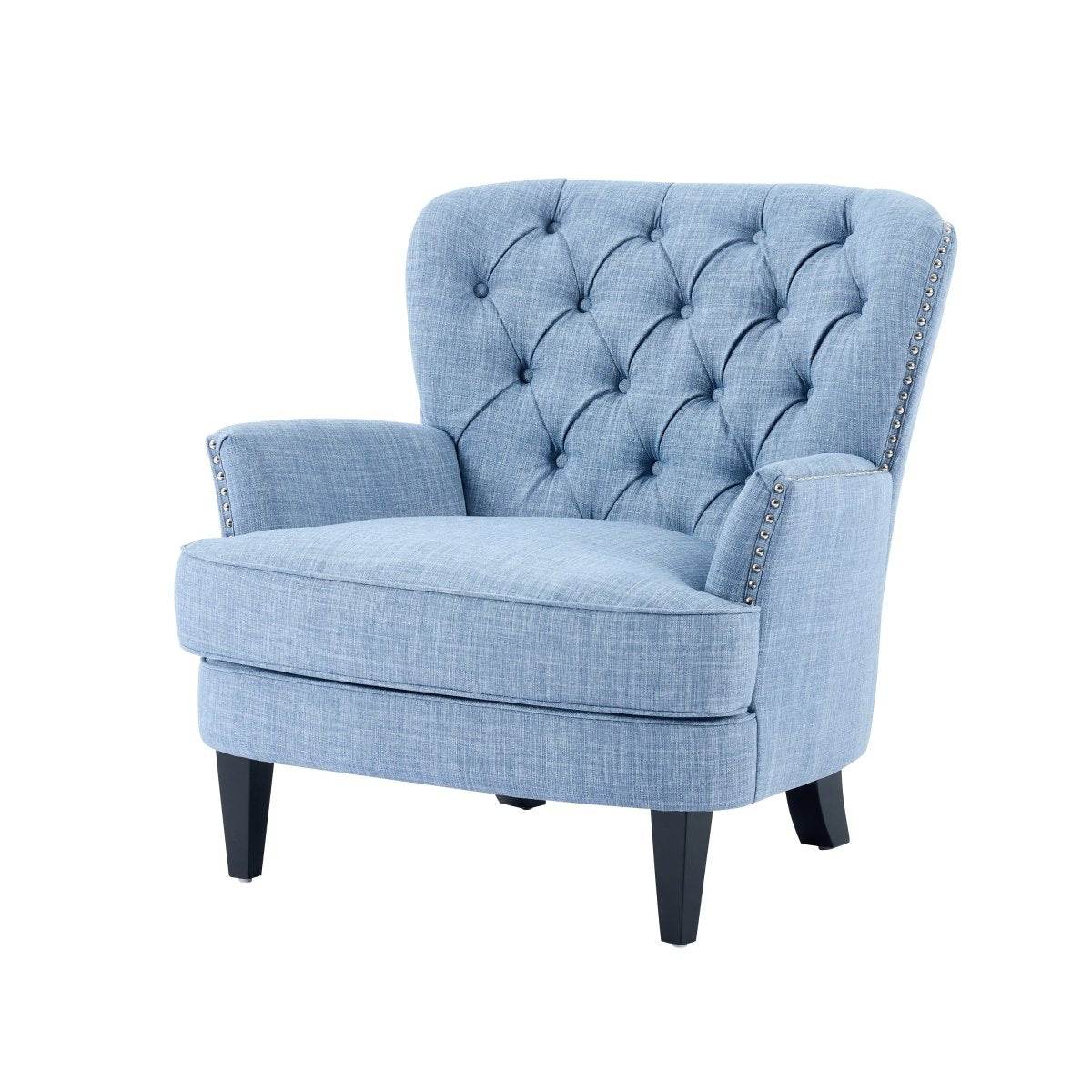 Vintage-Inspired Tufted Nailhead Trim Accent Chair - Sleep Galleria