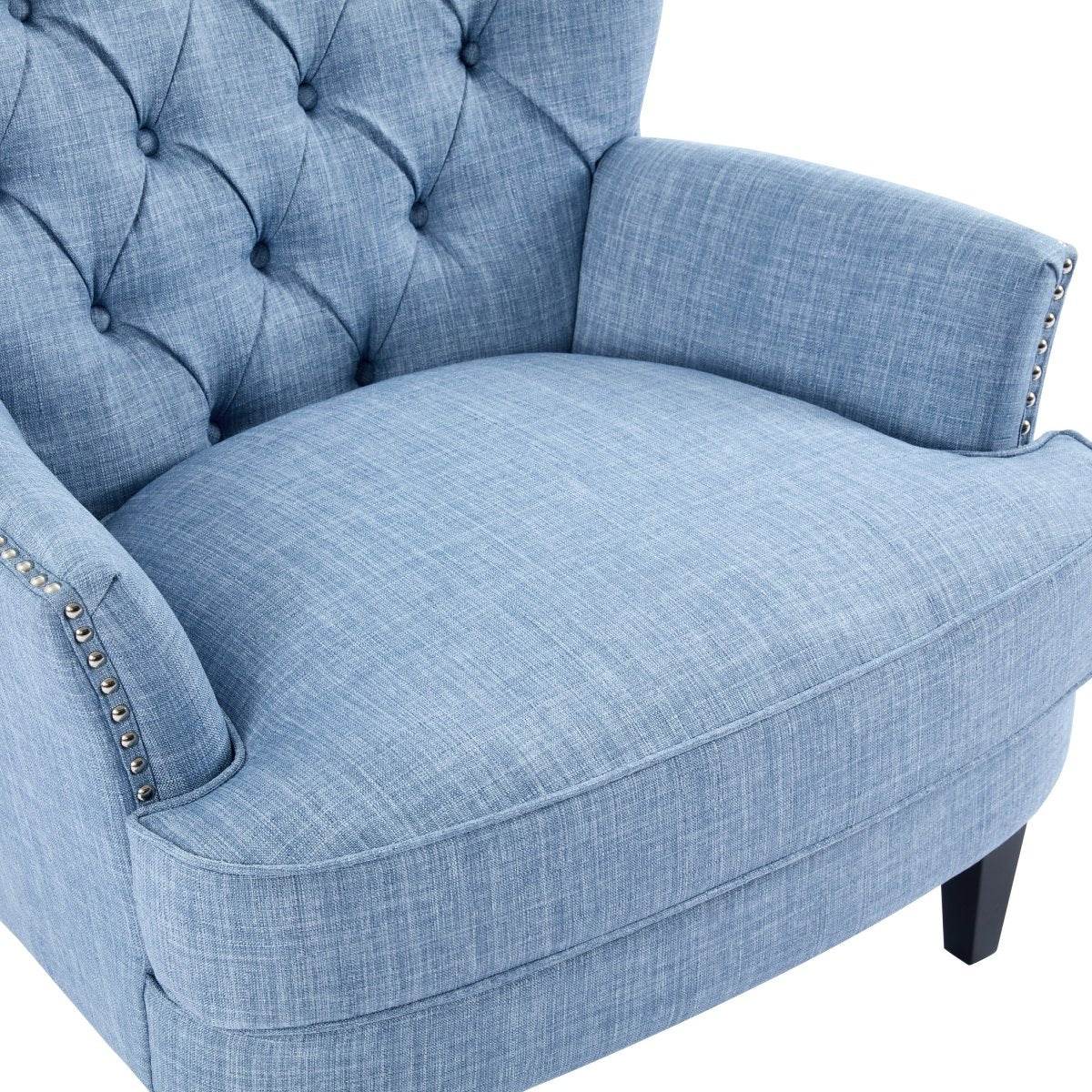 Vintage-Inspired Tufted Nailhead Trim Accent Chair - Sleep Galleria