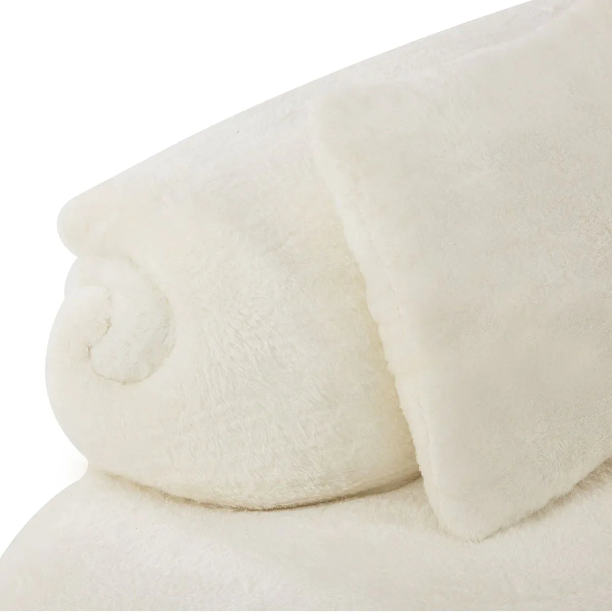 White Plush Curved Velvet 4-Seat Sofa - Omega Lifestyles