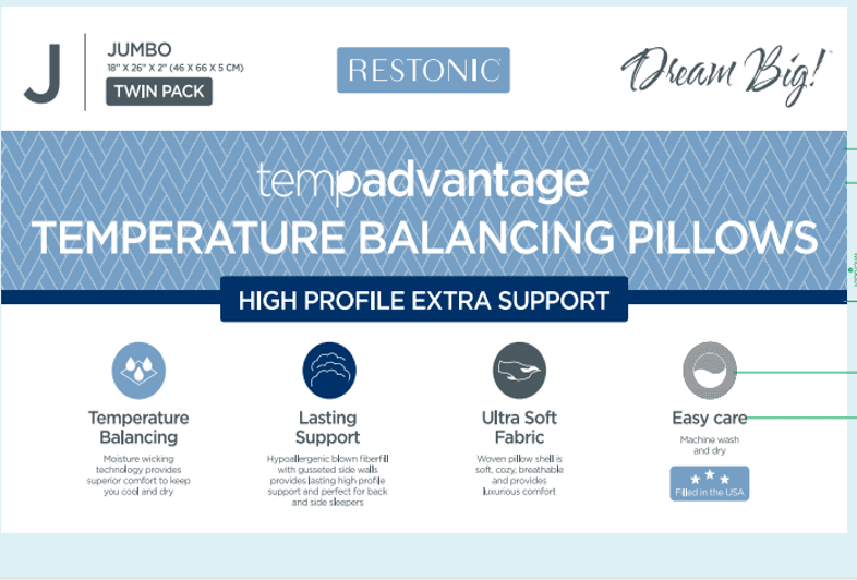 Set Of 2 Cooling Soft Microfiber Bed Pillows - Sleep Galleria