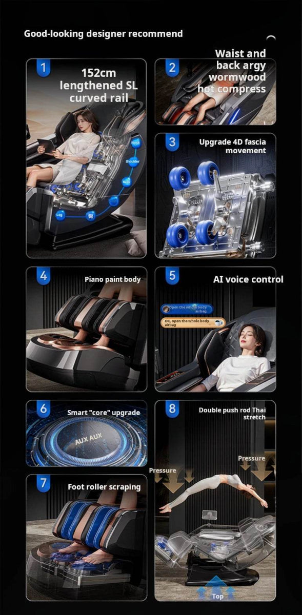 Rinsho TitanWave 4D Zero Gravity SL Track Massage Chair - Omega Lifestyles