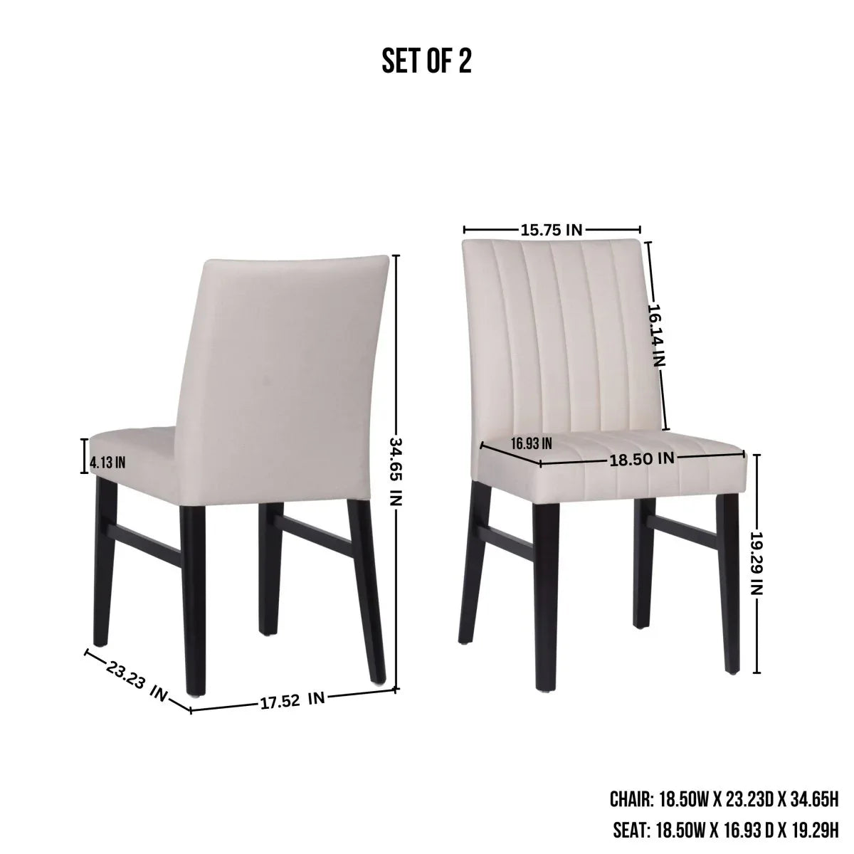 Set of 2 Wendell Contemporary Upholstered Dining Chairs - Omega Lifestyles