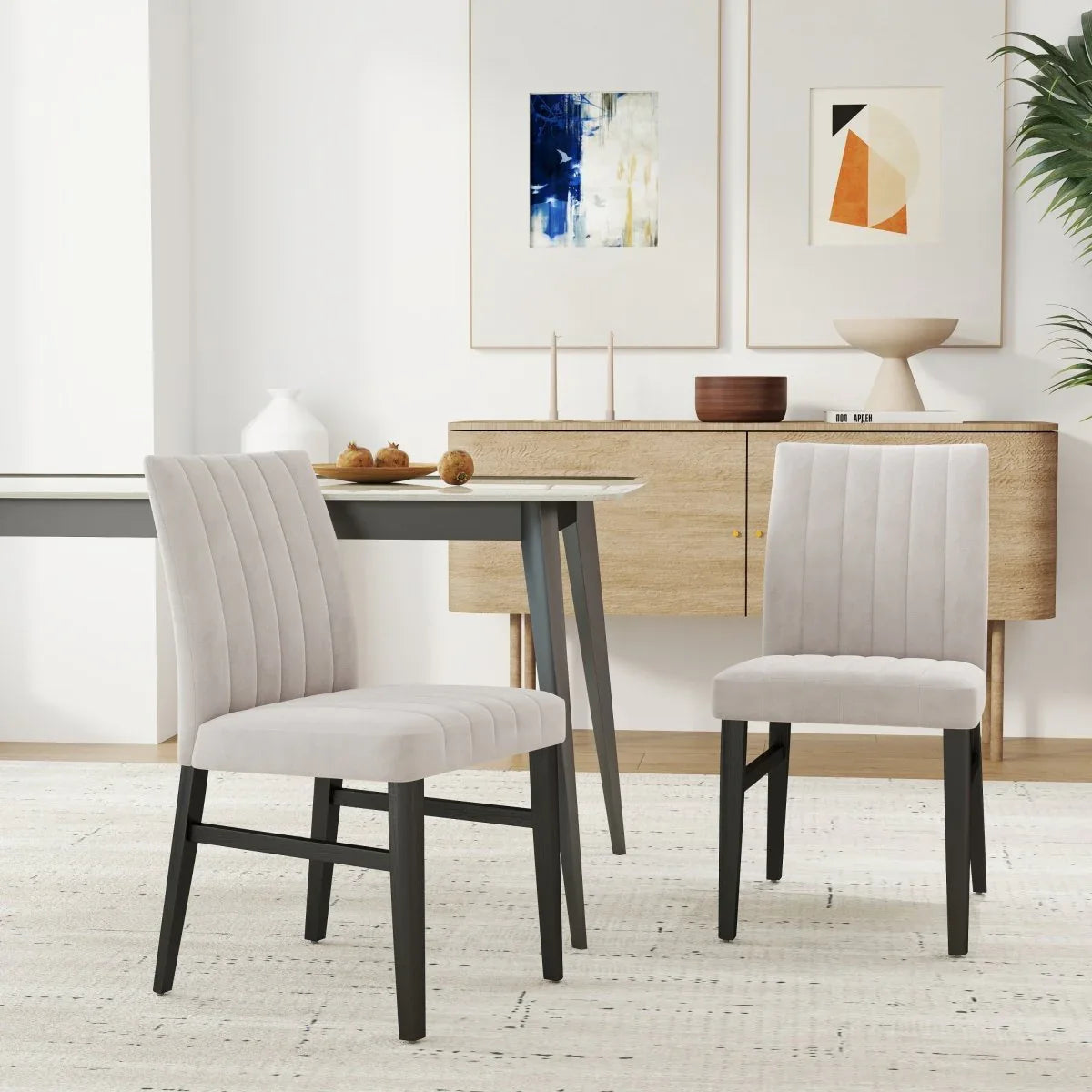 Set of 2 Wendell Contemporary Upholstered Dining Chairs - Omega Lifestyles