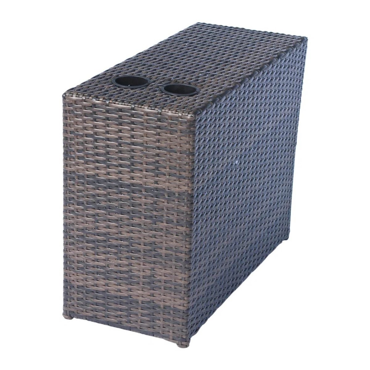 10 - Piece Fully Assembled HDPE Wicker Patio Seating Set With Fire Pit - Serenova - Omega Lifestyles