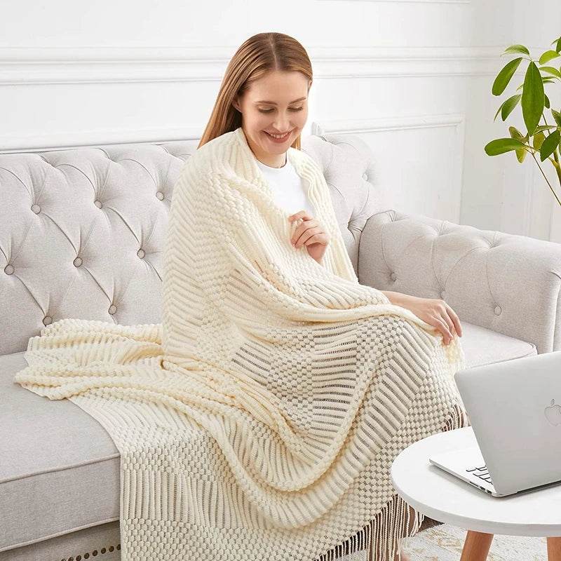 100% Acrylic Soft Chunky Knit Throw Blanket - Sleep Galleria