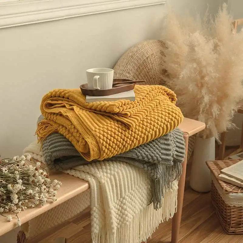 100% Acrylic Soft Chunky Knit Throw Blanket - Sleep Galleria