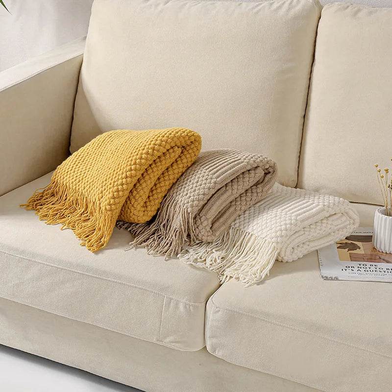 100% Acrylic Soft Chunky Knit Throw Blanket - Sleep Galleria