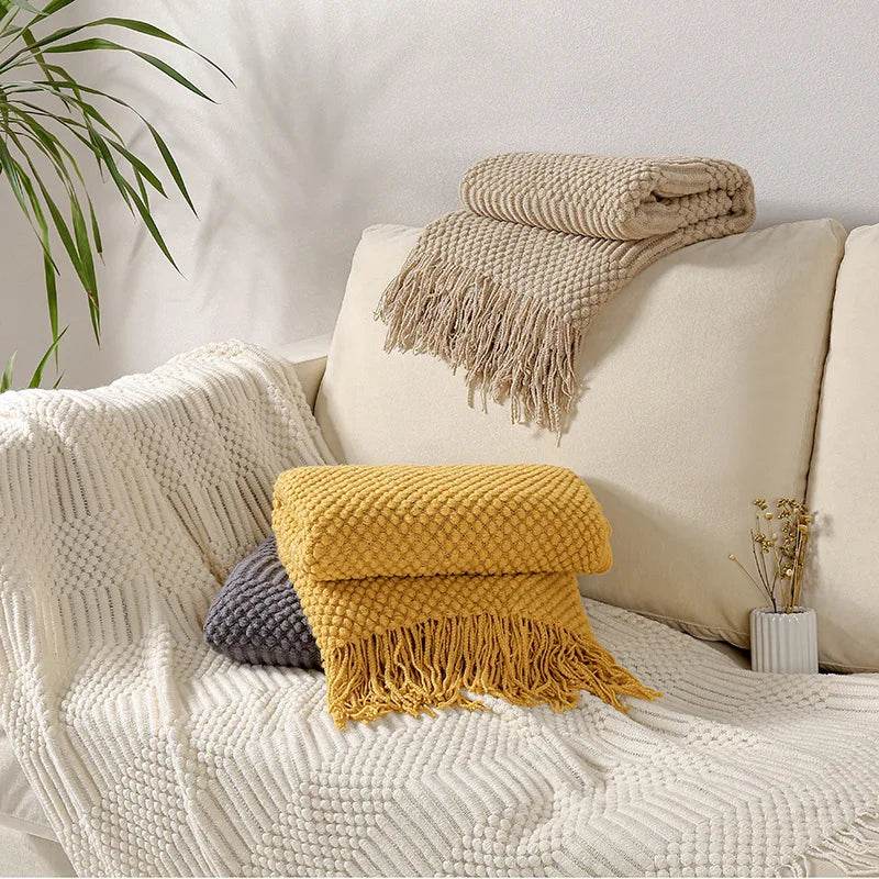 100% Acrylic Soft Chunky Knit Throw Blanket - Sleep Galleria