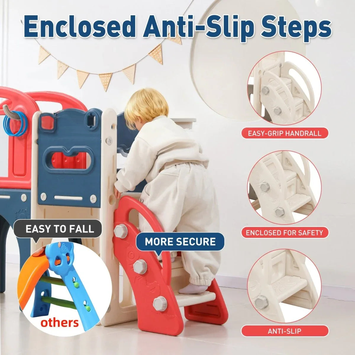 12-in-1 Toddler Indoor Outdoor Playset With Swing Slide - Omega Lifestyles