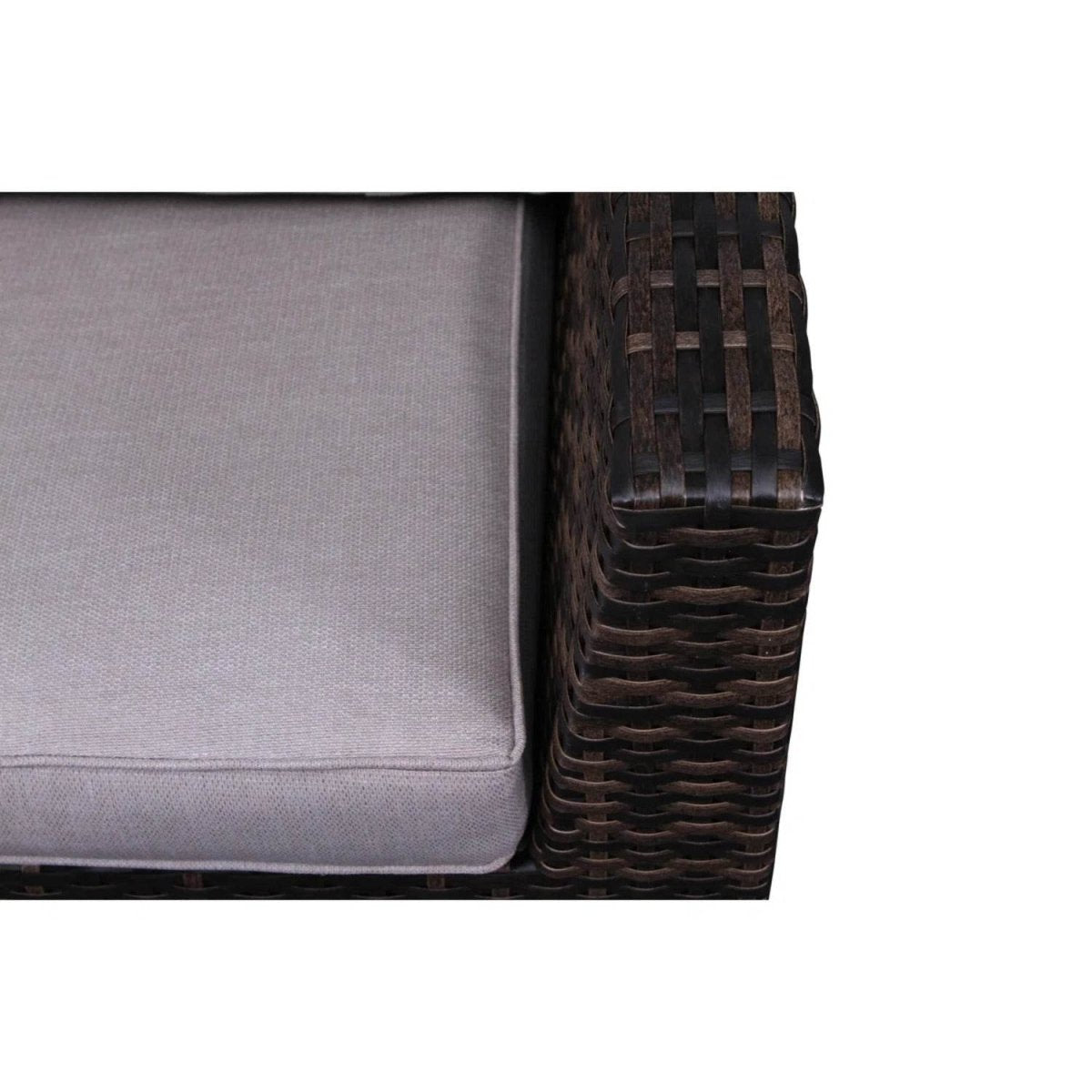 122 - Inch Handwoven HDPE Wicker Patio Sectional With Ottoman and Cushions - Serenova - Omega Lifestyles