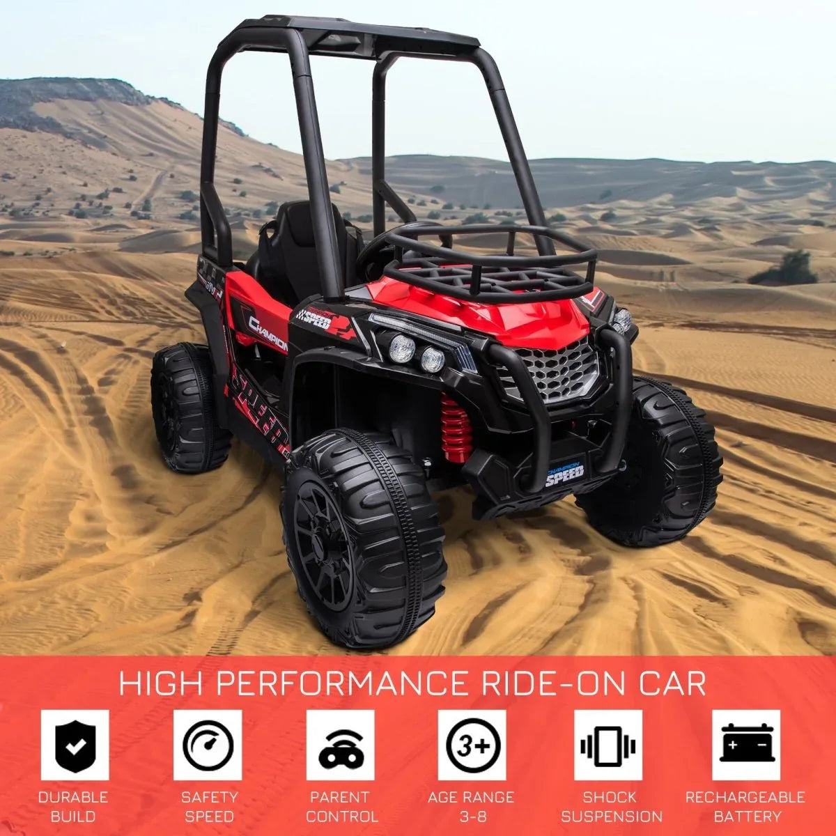 12V Dual Motor Kids Electric Ride-On UTV Toy With Remote Control - Omega Lifestyles