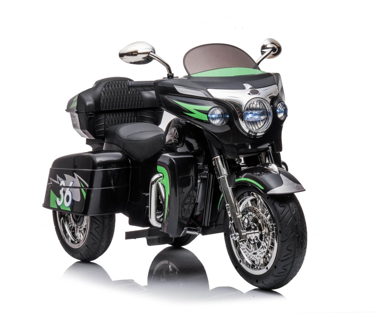 12V Two - Seat Kids Electric Ride - On Motorcycle With Storage - Serenova - Omega Lifestyles