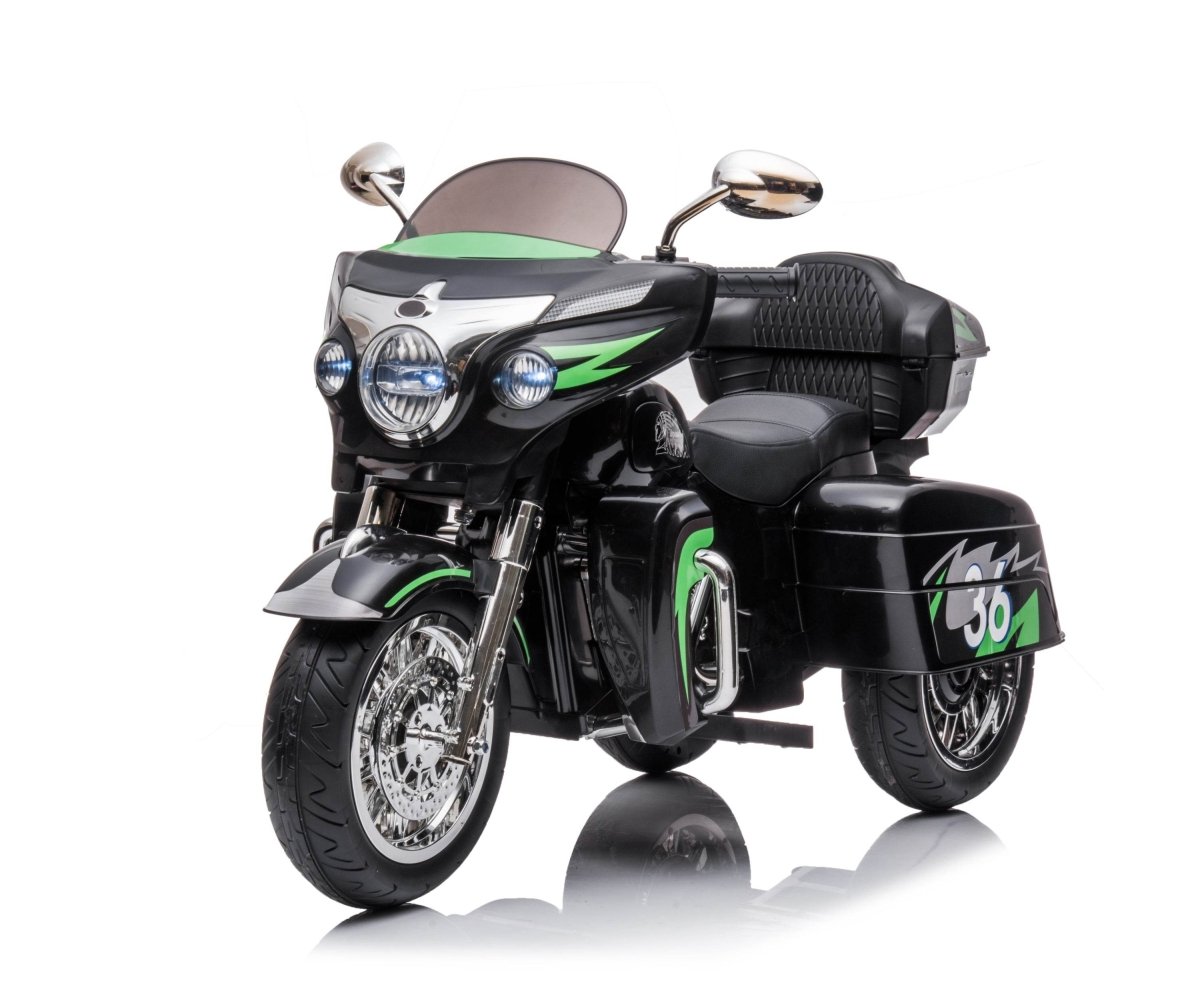 12V Two - Seat Kids Electric Ride - On Motorcycle With Storage - Serenova - Omega Lifestyles