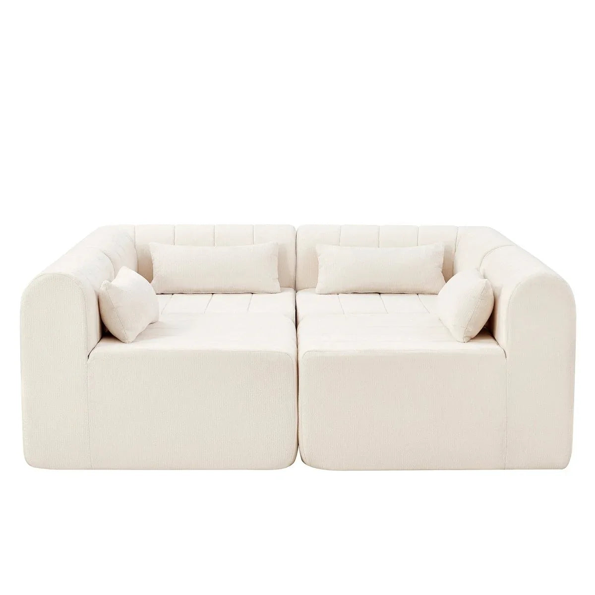 145-Inch 4-Seat Modular Foam Polyester Sectional Sofa - Omega Lifestyles
