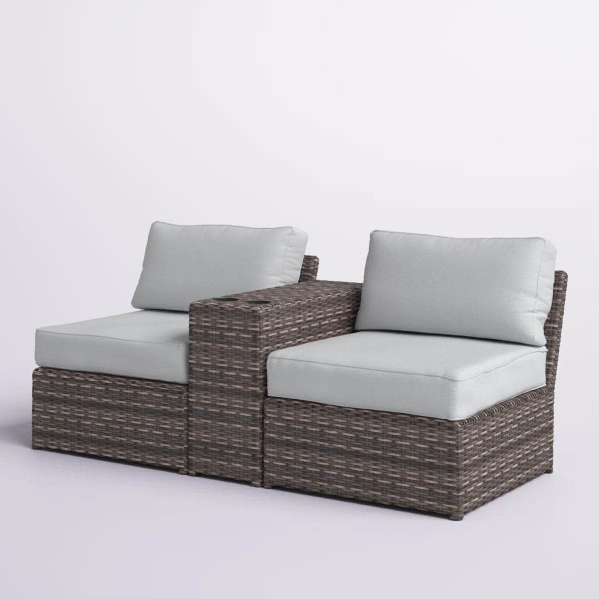2 - Person Fully Assembled Rust - Resistant Wicker Seating Set - Serenova - Omega Lifestyles
