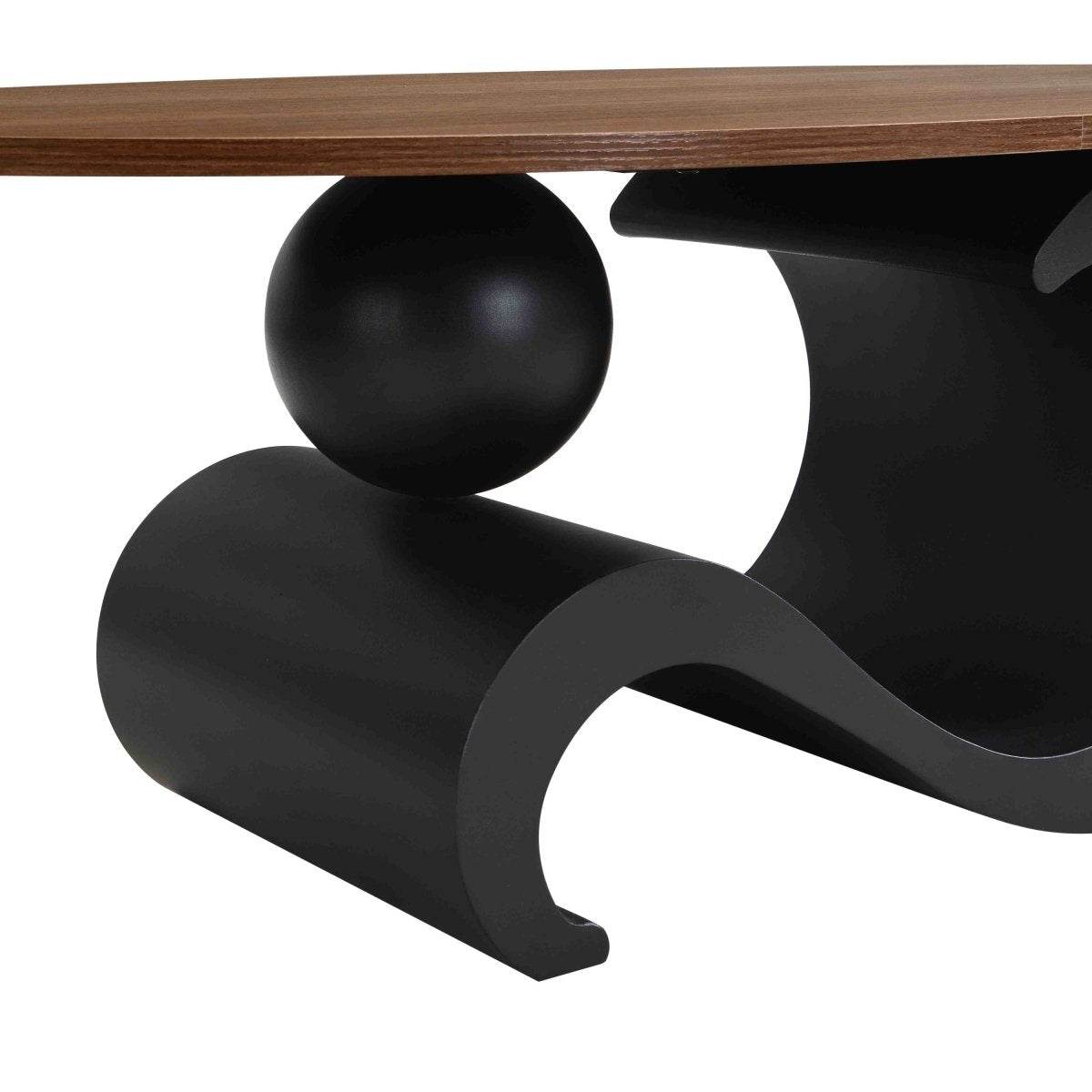 2-Piece Black Nesting MDF Metal Coffee Table Set - Sleep Galleria