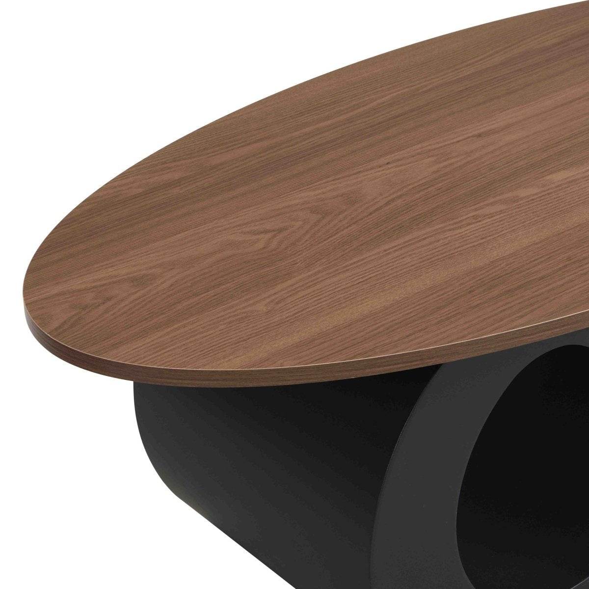 2-Piece Black Nesting MDF Metal Coffee Table Set - Sleep Galleria